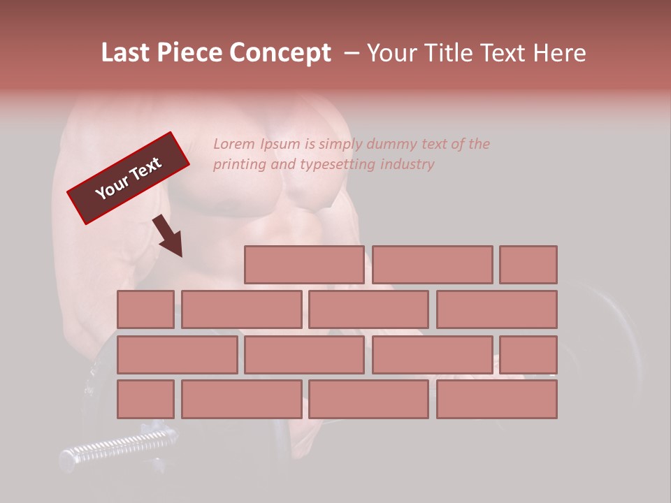 Man With A Bar Weights In Hands Training PowerPoint Template