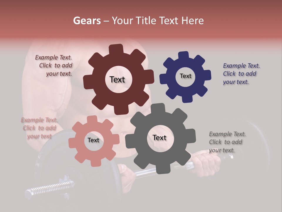 Man With A Bar Weights In Hands Training PowerPoint Template