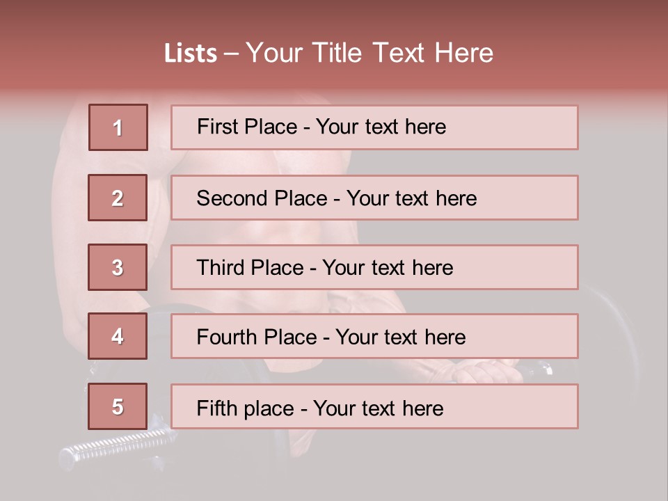 Man With A Bar Weights In Hands Training PowerPoint Template