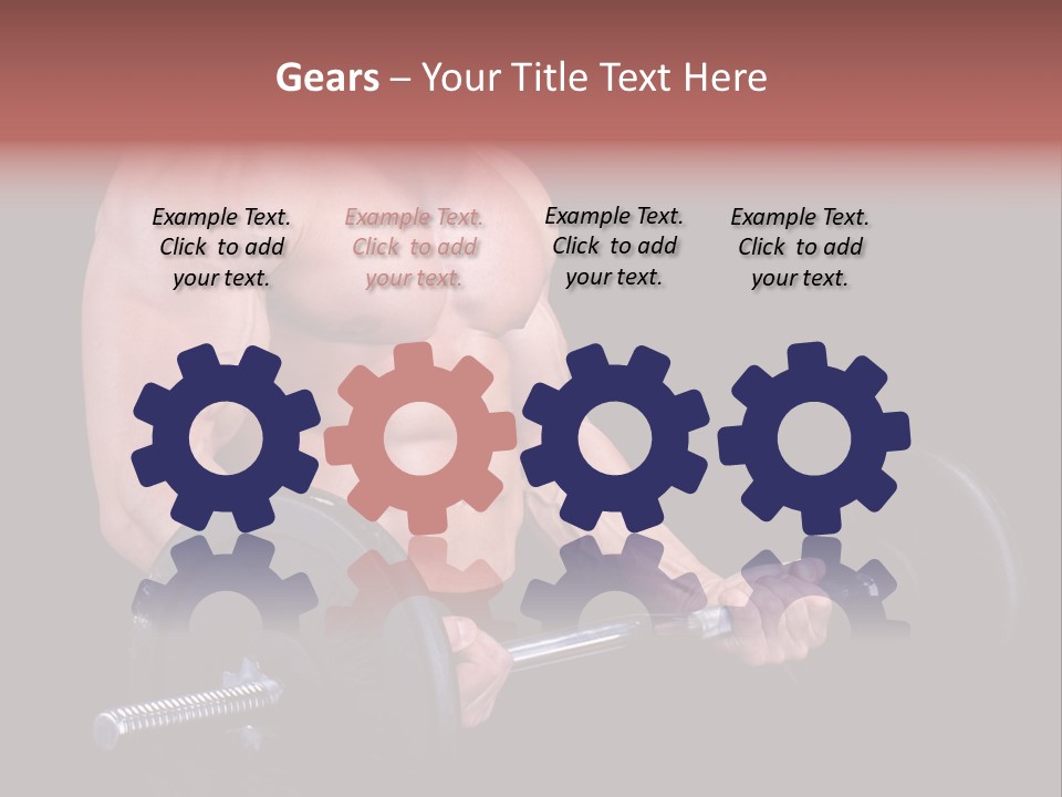 Man With A Bar Weights In Hands Training PowerPoint Template