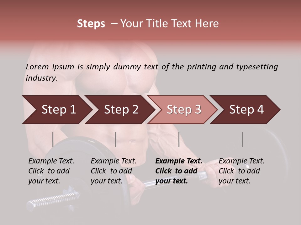 Man With A Bar Weights In Hands Training PowerPoint Template
