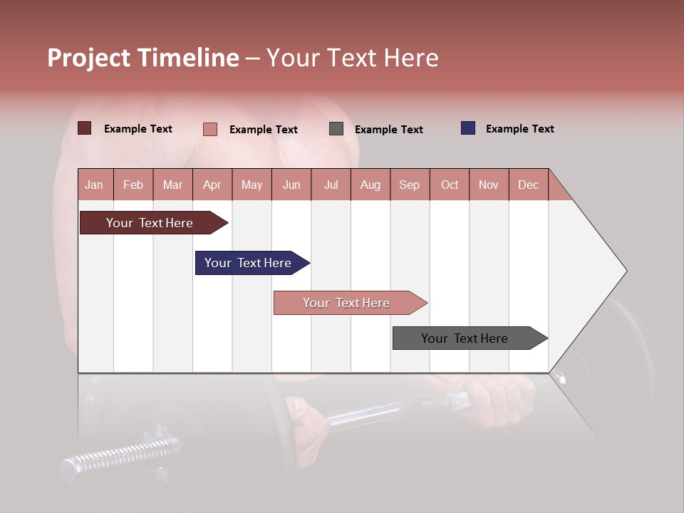 Man With A Bar Weights In Hands Training PowerPoint Template