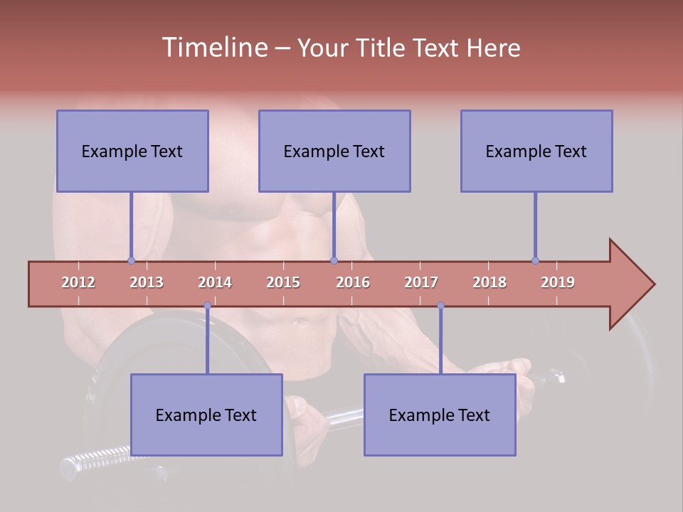 Man With A Bar Weights In Hands Training PowerPoint Template