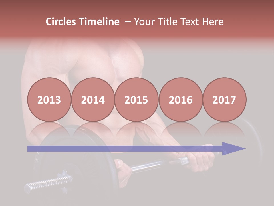 Man With A Bar Weights In Hands Training PowerPoint Template