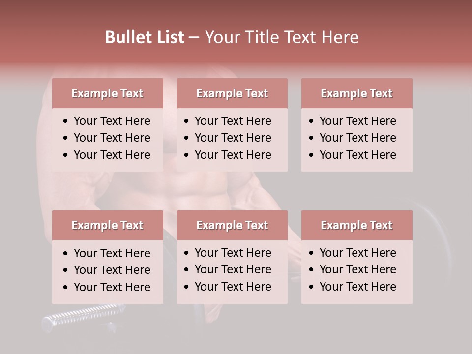 Man With A Bar Weights In Hands Training PowerPoint Template