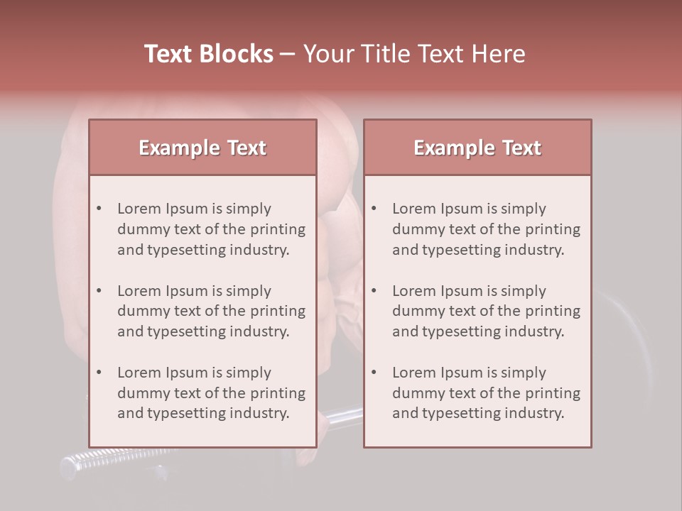Man With A Bar Weights In Hands Training PowerPoint Template