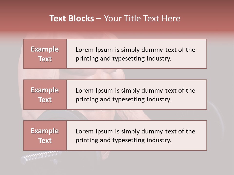 Man With A Bar Weights In Hands Training PowerPoint Template