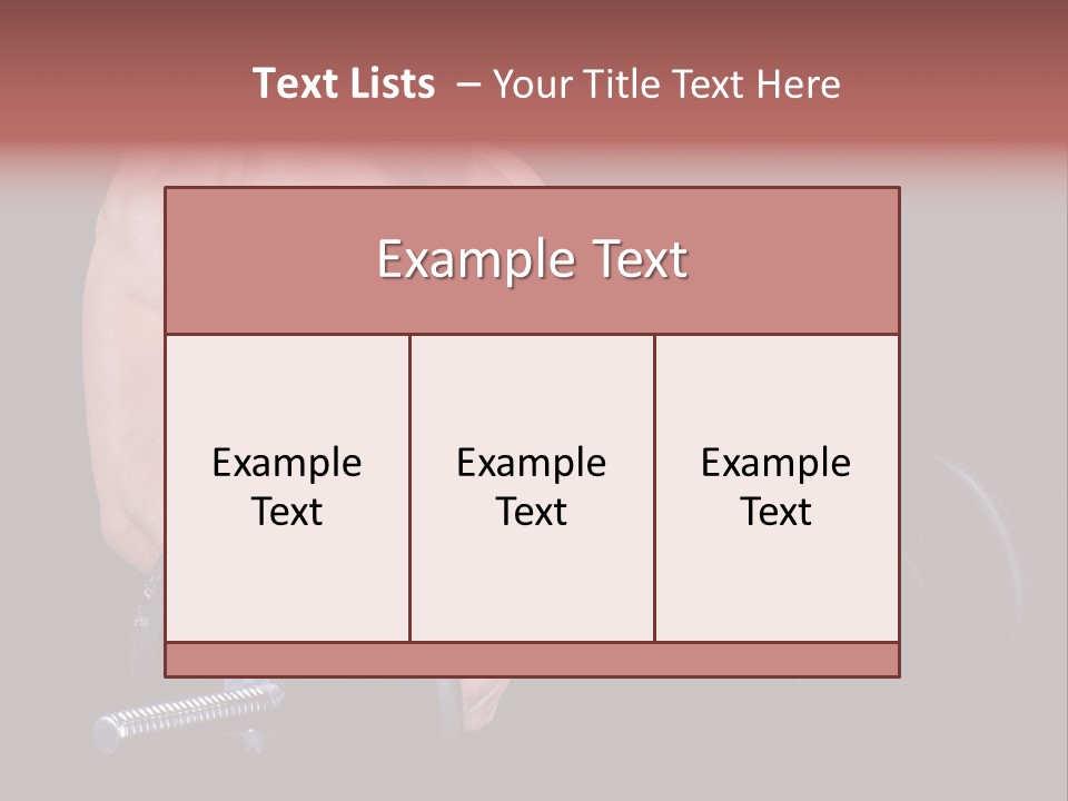 Man With A Bar Weights In Hands Training PowerPoint Template