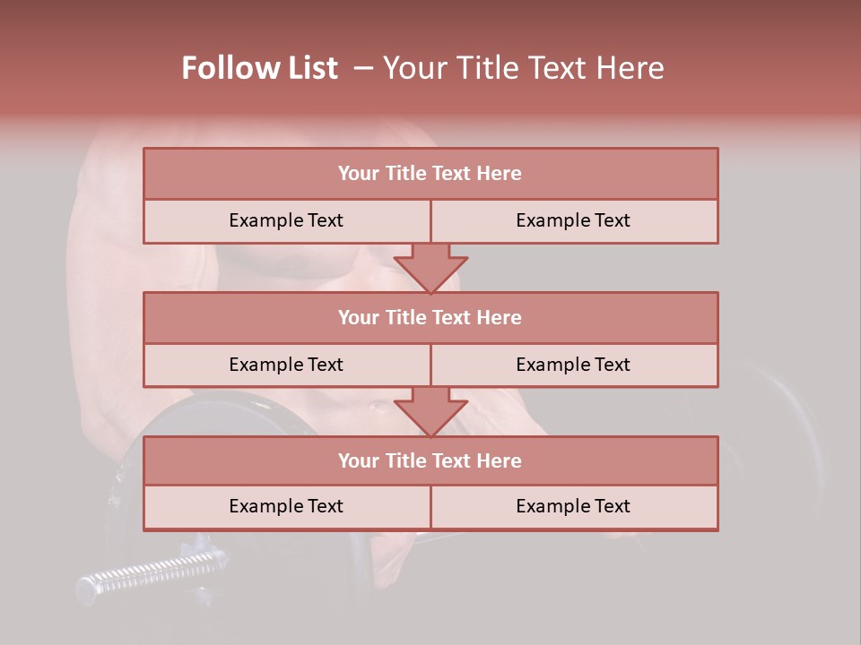 Man With A Bar Weights In Hands Training PowerPoint Template