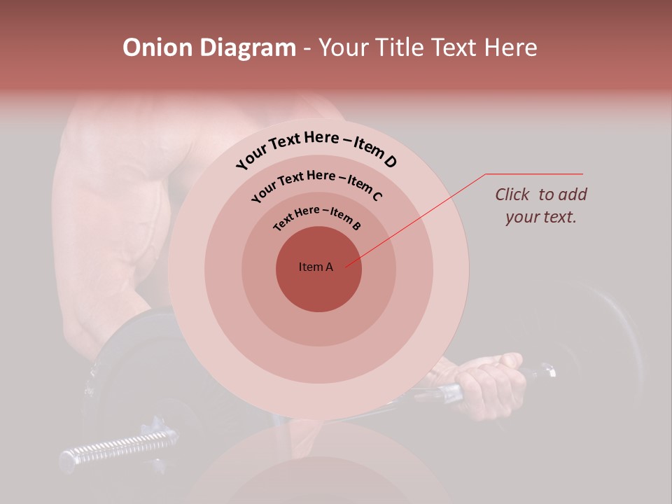 Man With A Bar Weights In Hands Training PowerPoint Template