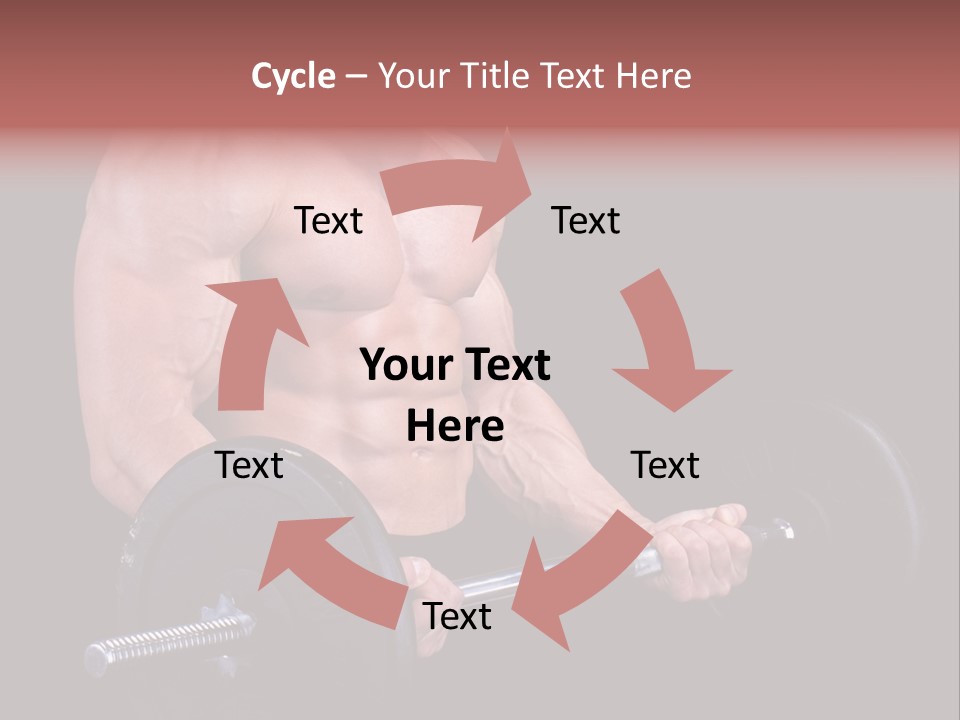 Man With A Bar Weights In Hands Training PowerPoint Template