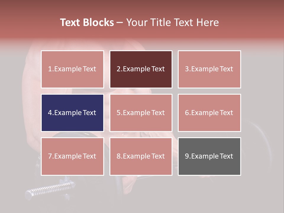 Man With A Bar Weights In Hands Training PowerPoint Template