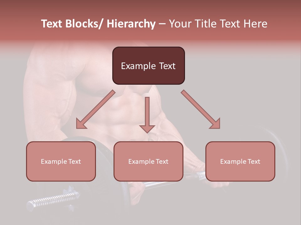 Man With A Bar Weights In Hands Training PowerPoint Template
