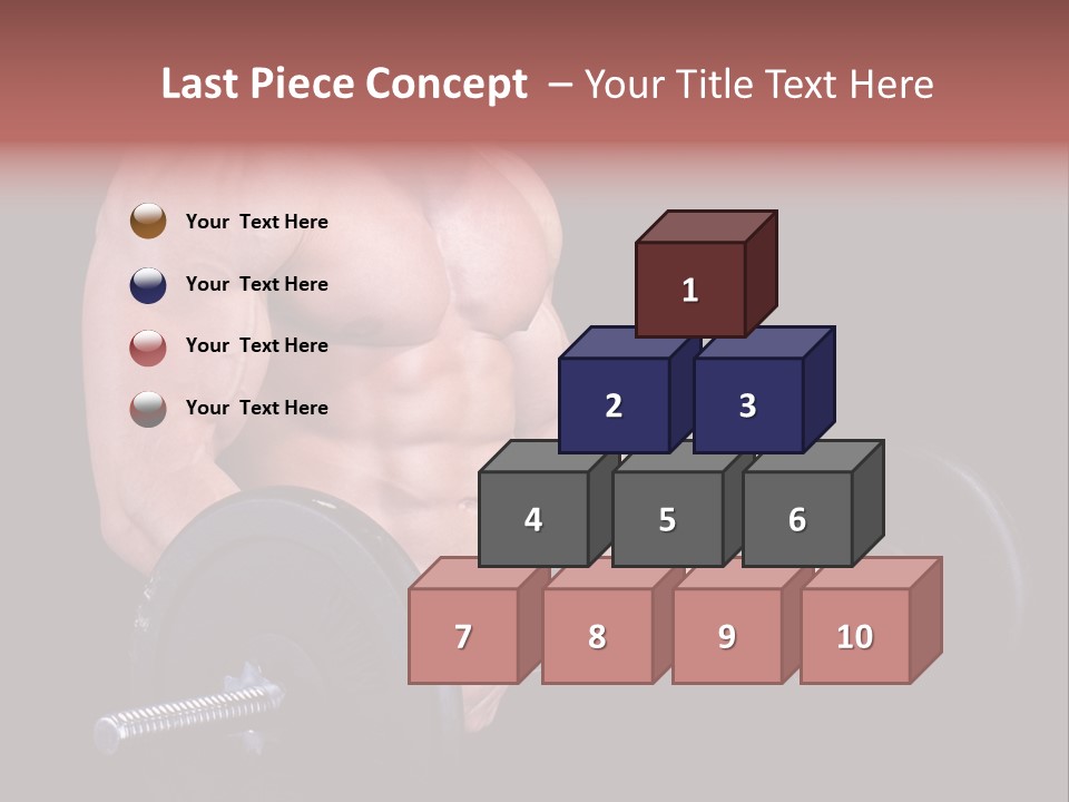 Man With A Bar Weights In Hands Training PowerPoint Template