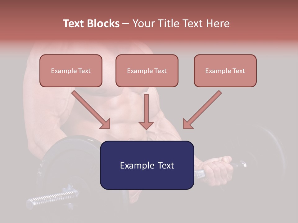 Man With A Bar Weights In Hands Training PowerPoint Template