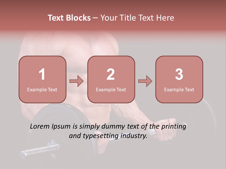 Man With A Bar Weights In Hands Training PowerPoint Template