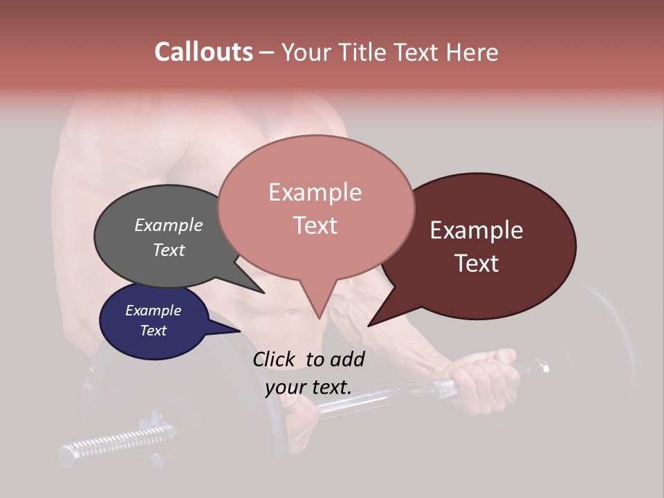 Man With A Bar Weights In Hands Training PowerPoint Template