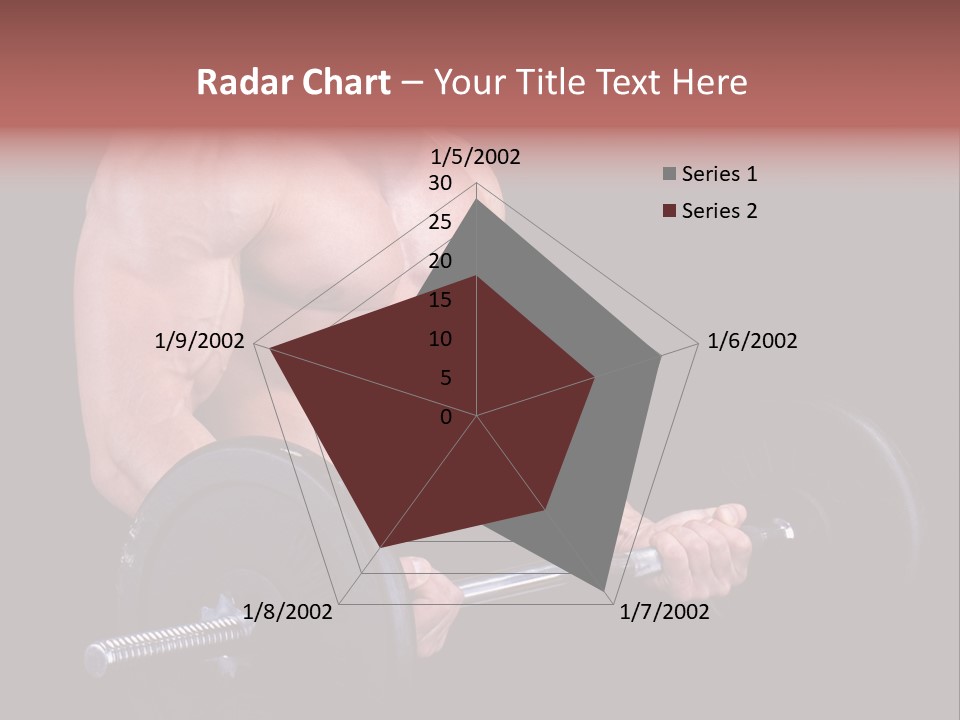 Man With A Bar Weights In Hands Training PowerPoint Template