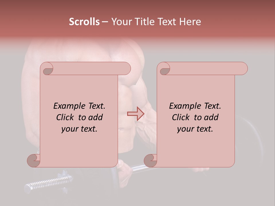 Man With A Bar Weights In Hands Training PowerPoint Template
