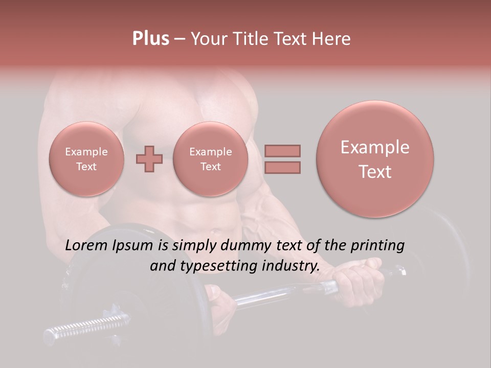 Man With A Bar Weights In Hands Training PowerPoint Template