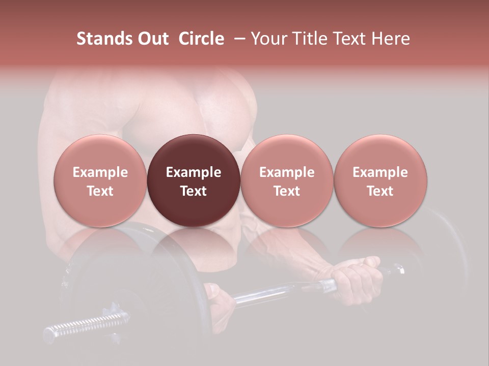 Man With A Bar Weights In Hands Training PowerPoint Template