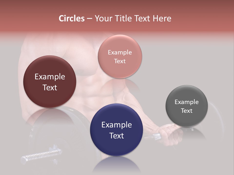 Man With A Bar Weights In Hands Training PowerPoint Template