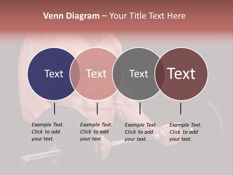 Man With A Bar Weights In Hands Training PowerPoint Template