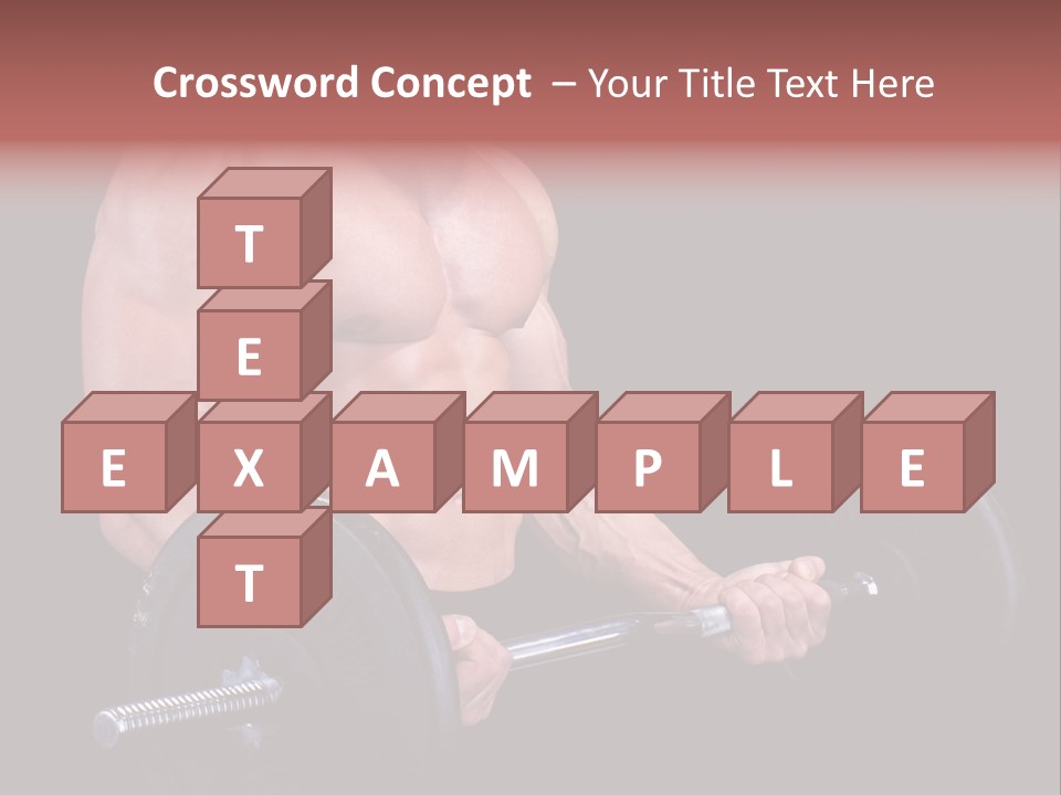 Man With A Bar Weights In Hands Training PowerPoint Template