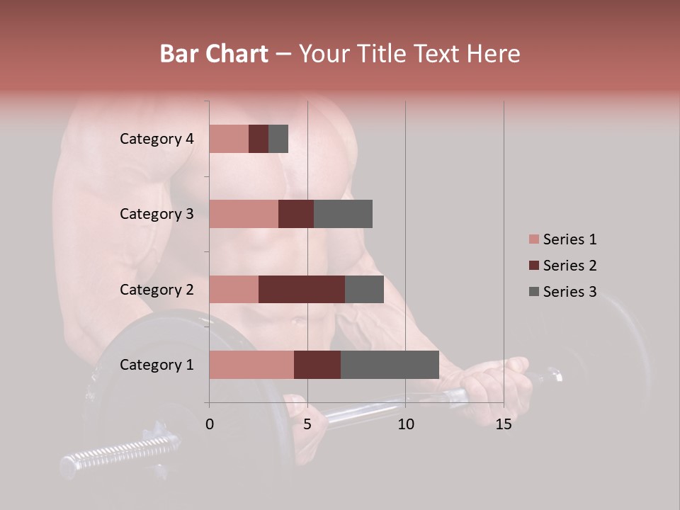 Man With A Bar Weights In Hands Training PowerPoint Template