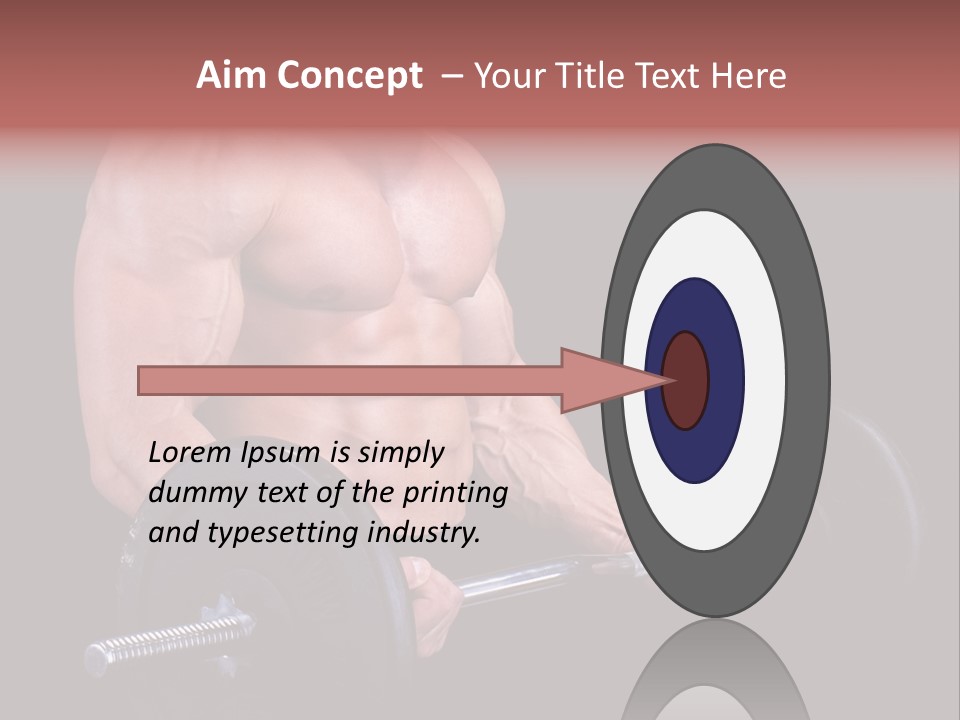 Man With A Bar Weights In Hands Training PowerPoint Template