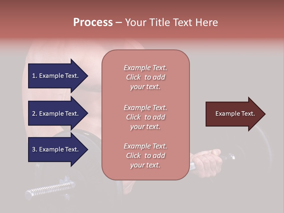 Man With A Bar Weights In Hands Training PowerPoint Template