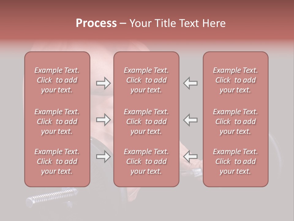 Man With A Bar Weights In Hands Training PowerPoint Template