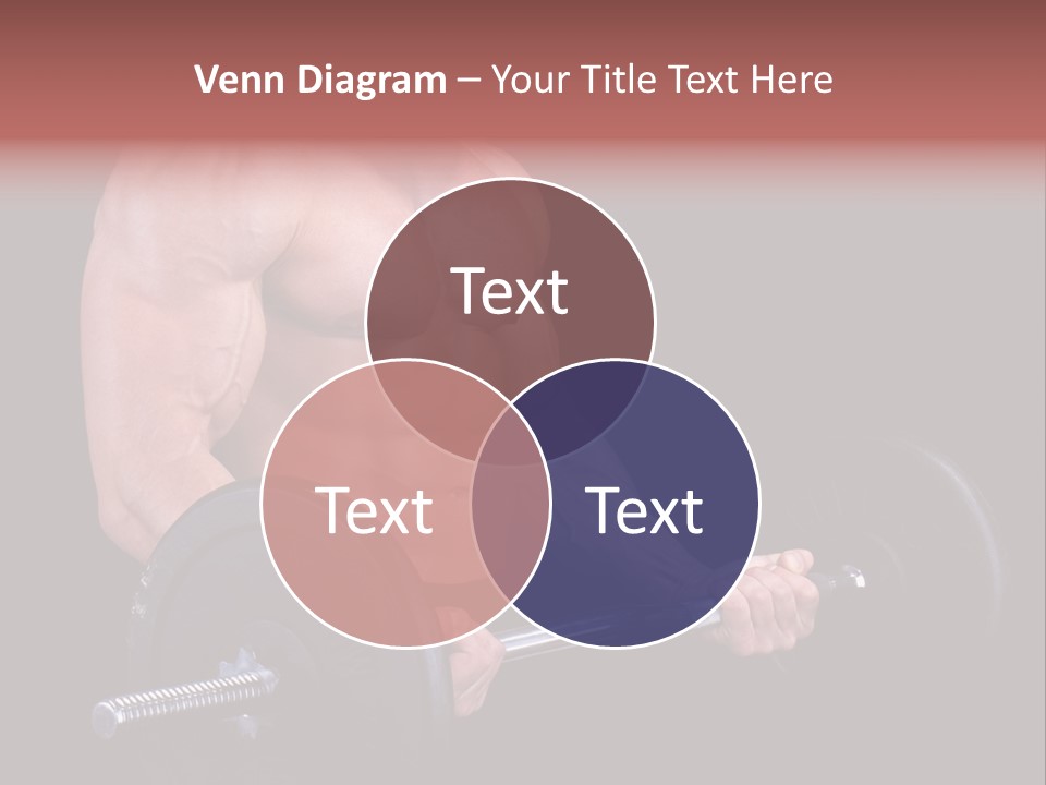 Man With A Bar Weights In Hands Training PowerPoint Template