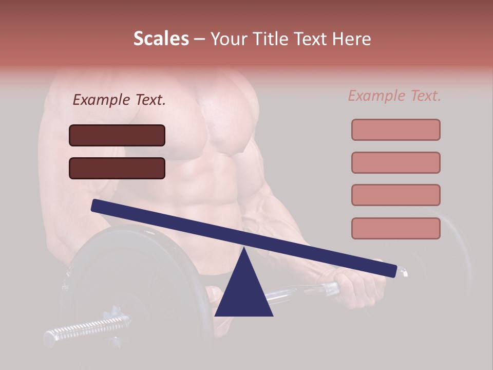 Man With A Bar Weights In Hands Training PowerPoint Template