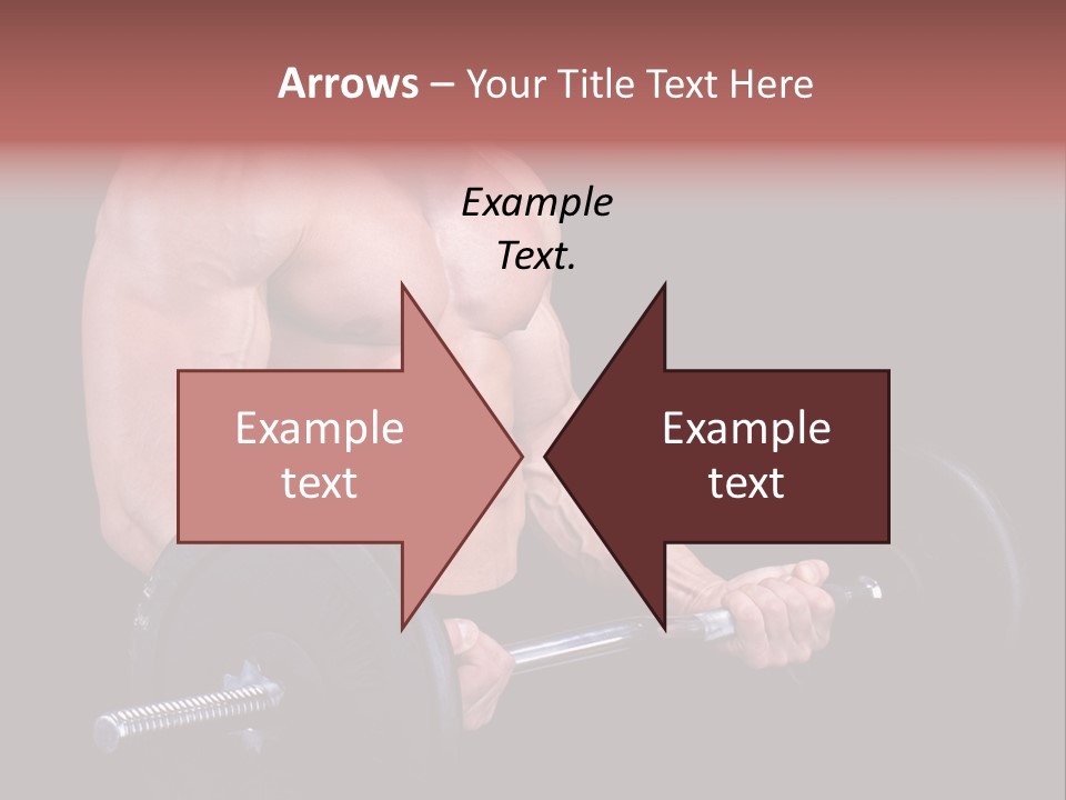 Man With A Bar Weights In Hands Training PowerPoint Template