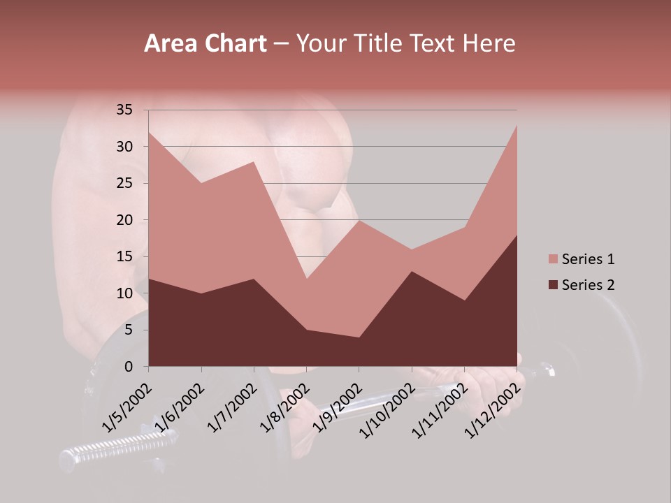Man With A Bar Weights In Hands Training PowerPoint Template