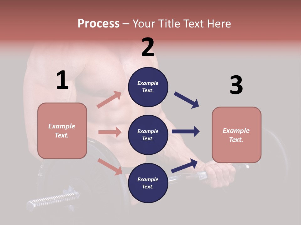 Man With A Bar Weights In Hands Training PowerPoint Template