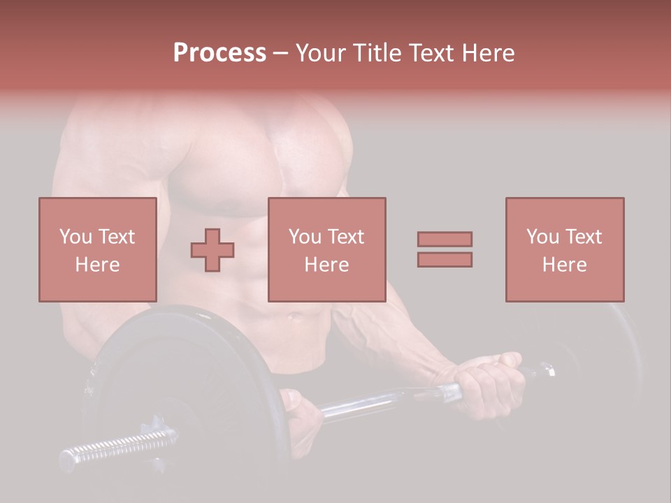 Man With A Bar Weights In Hands Training PowerPoint Template