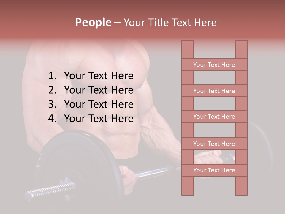Man With A Bar Weights In Hands Training PowerPoint Template