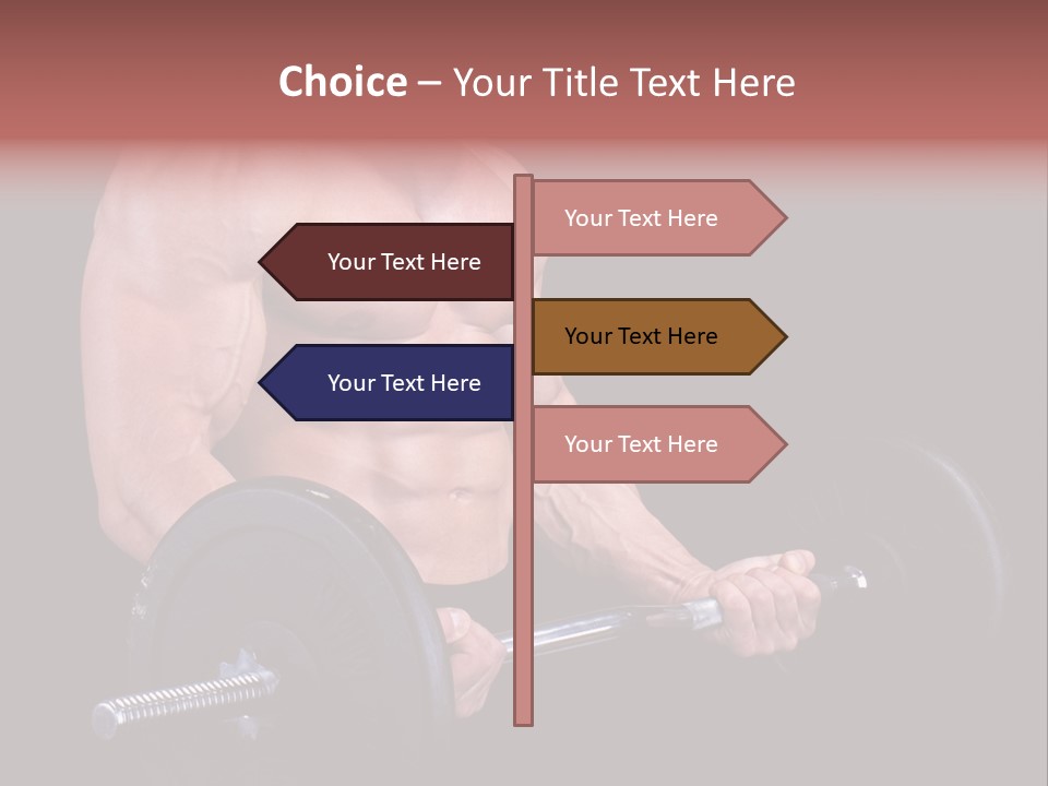 Man With A Bar Weights In Hands Training PowerPoint Template