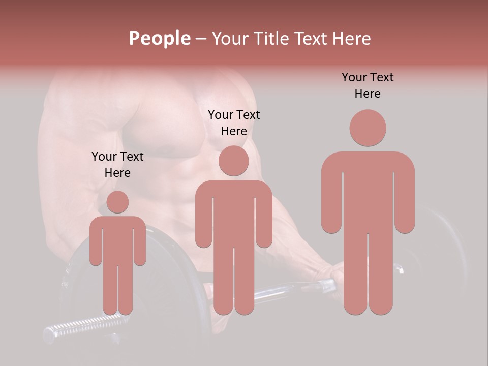 Man With A Bar Weights In Hands Training PowerPoint Template
