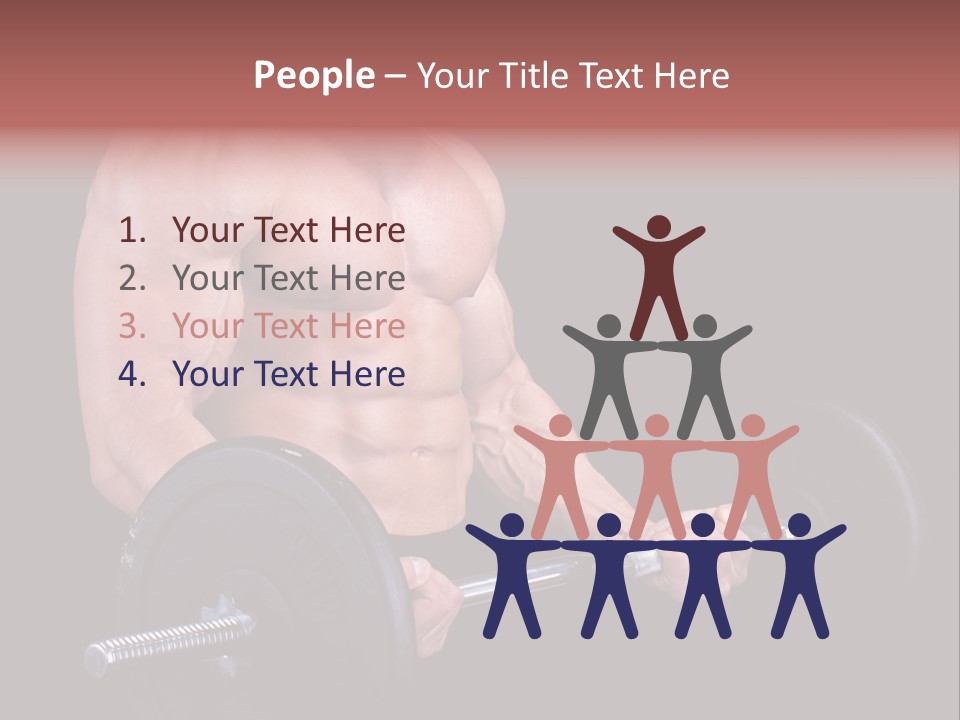 Man With A Bar Weights In Hands Training PowerPoint Template