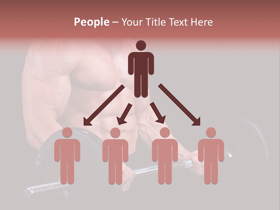 Man With A Bar Weights In Hands Training PowerPoint Template