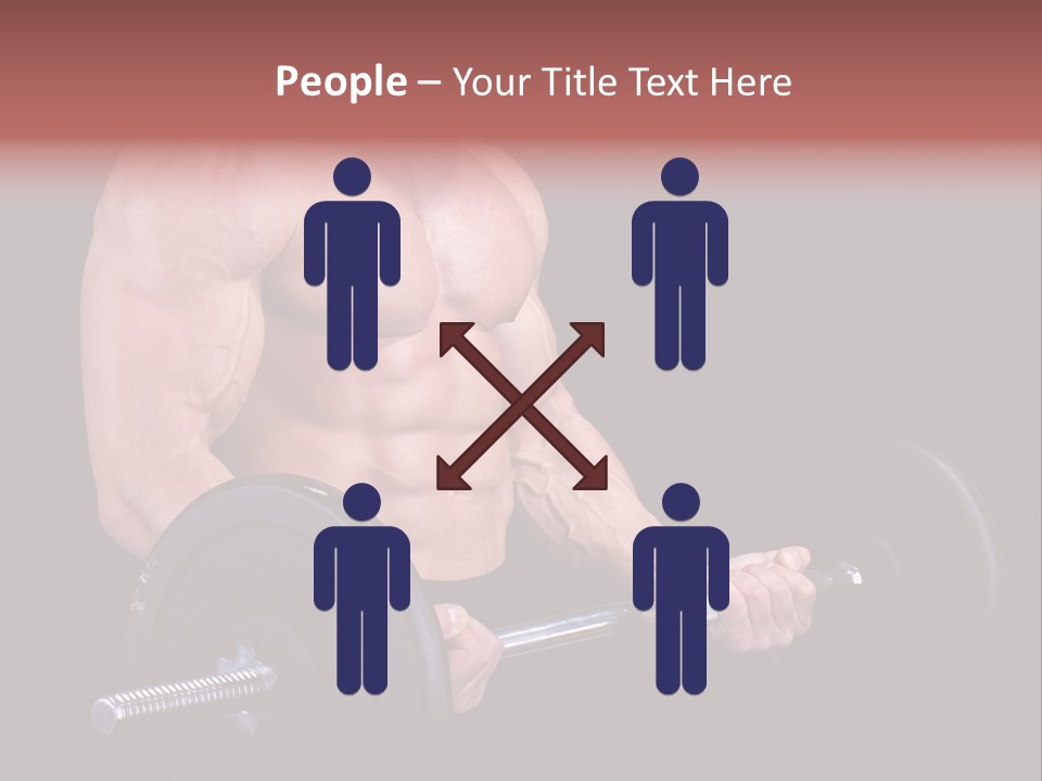 Man With A Bar Weights In Hands Training PowerPoint Template