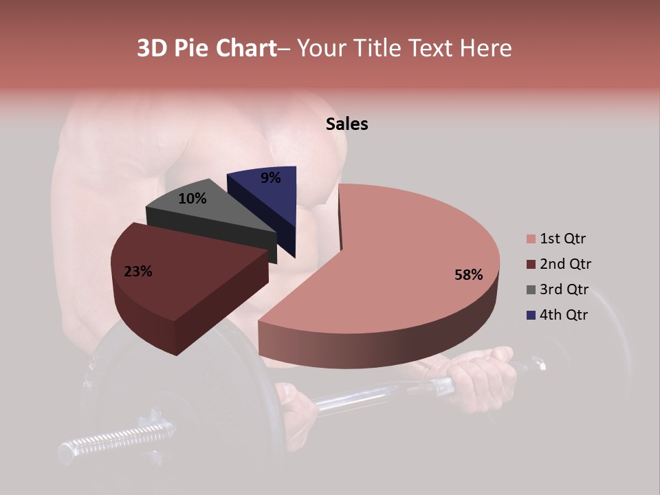Man With A Bar Weights In Hands Training PowerPoint Template