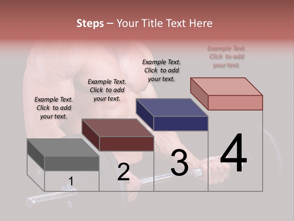 Man With A Bar Weights In Hands Training PowerPoint Template