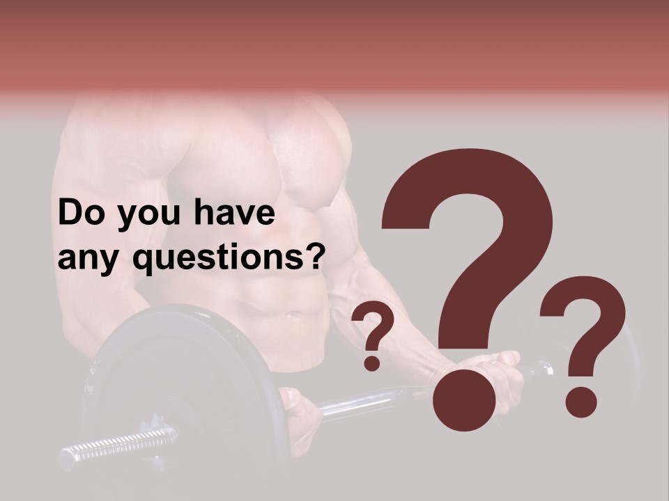 Man With A Bar Weights In Hands Training PowerPoint Template