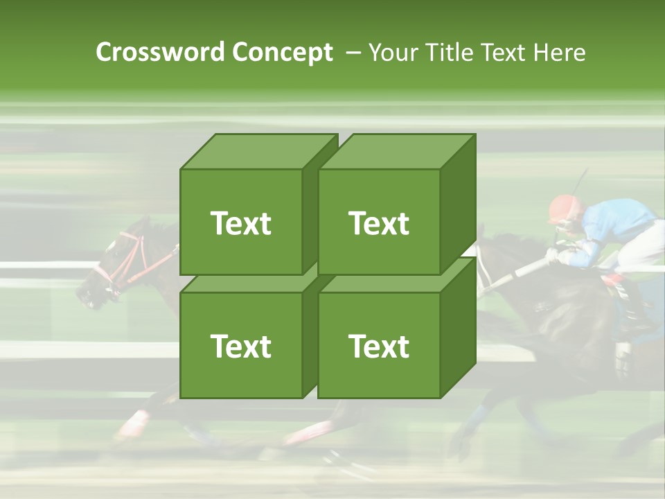 Two Racing Horses Competing With Each Other, With Motion Blur To Accent Speed PowerPoint Template