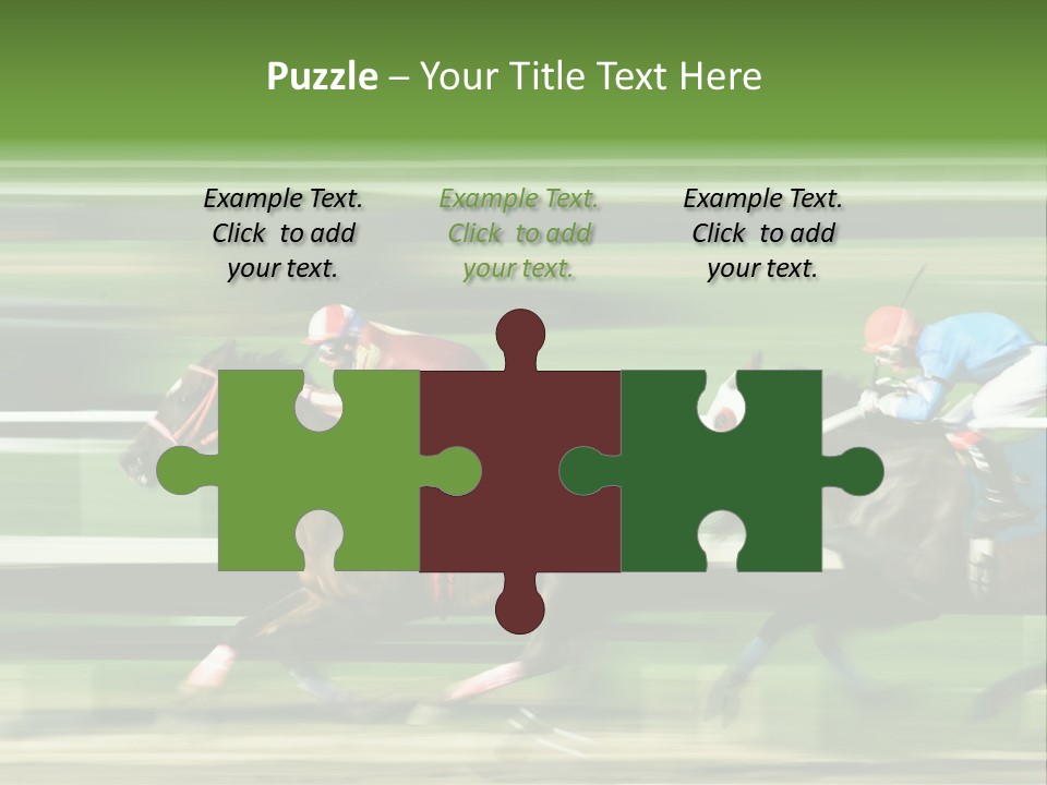 Two Racing Horses Competing With Each Other, With Motion Blur To Accent Speed PowerPoint Template