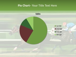 Two Racing Horses Competing With Each Other, With Motion Blur To Accent Speed PowerPoint Template